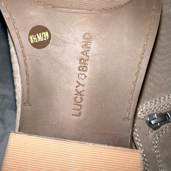 🧨SALE LUCKY BRAND SUEDE DOUBLE ZIP BLOCK HEEL BOOTIES - Picture 8 of 8